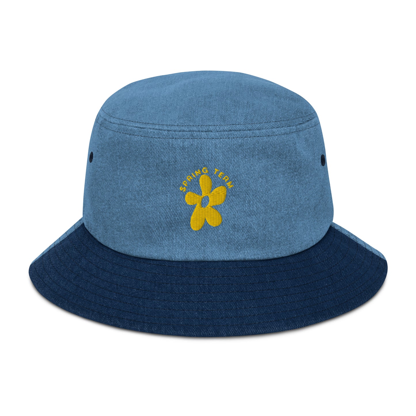 Flower Denim Bucket Hat