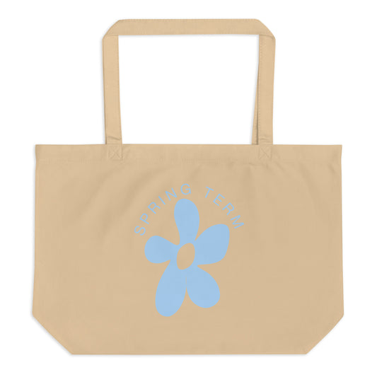 Large organic flower tote bag